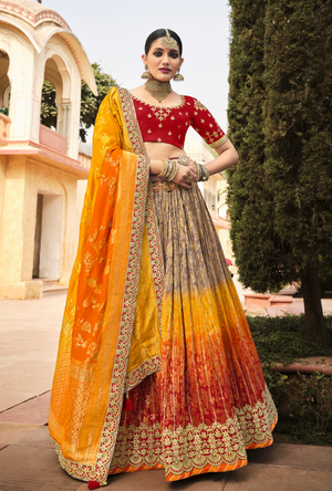 Red and Yellow Lehenga Choli set