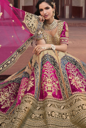 Bridal Green and Pink Lehenga