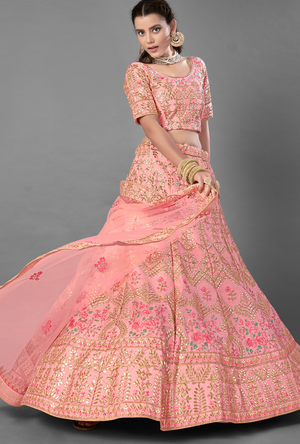 Peach Lehenga Choli