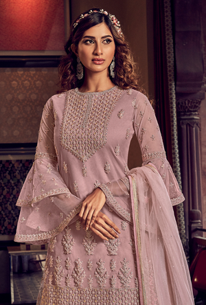 Dusty Pink Sharara Suit