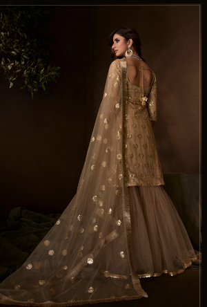 Beige Sharara Suit