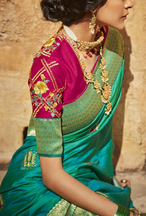 Turquoise Designer Saree