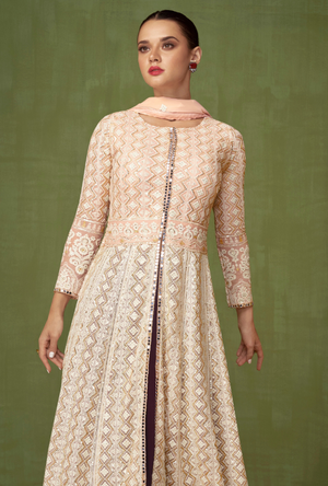 Cream Anarkali Dress