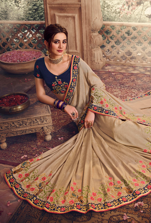 Beige Designer Saree