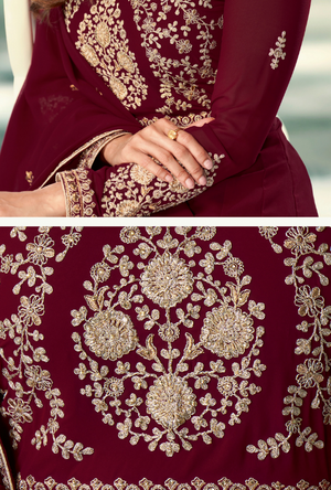 Maroon Anarkali Suit