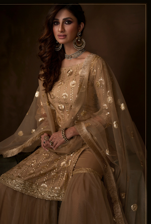 Beige Sharara Suit