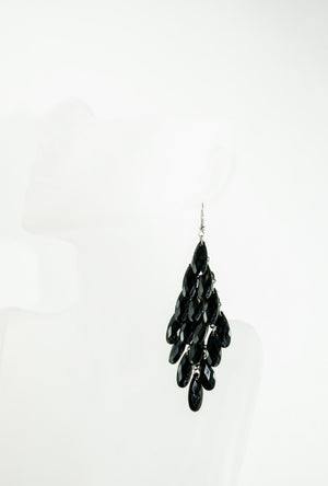 Black Chandelier earrings - Desi Royale