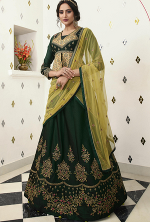 Green Lehenga Choli - Desi Royale