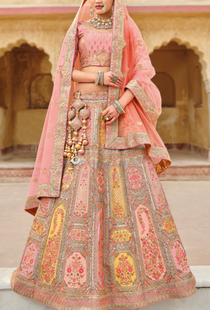 Peach Bridal Lehenga