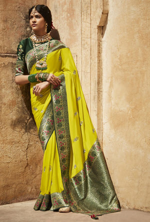 Green Designer Saree