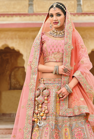 Peach Bridal Lehenga