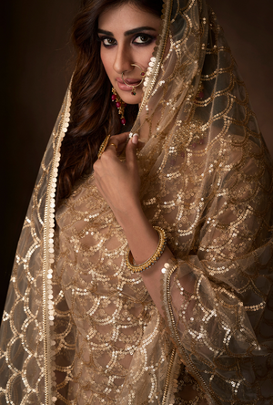 Beige Sharara Suit