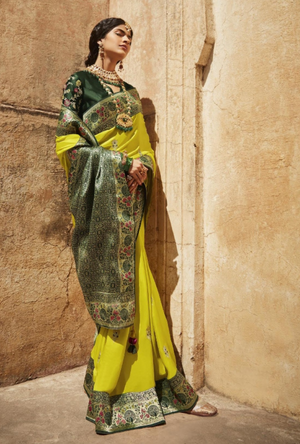 Green Designer Saree