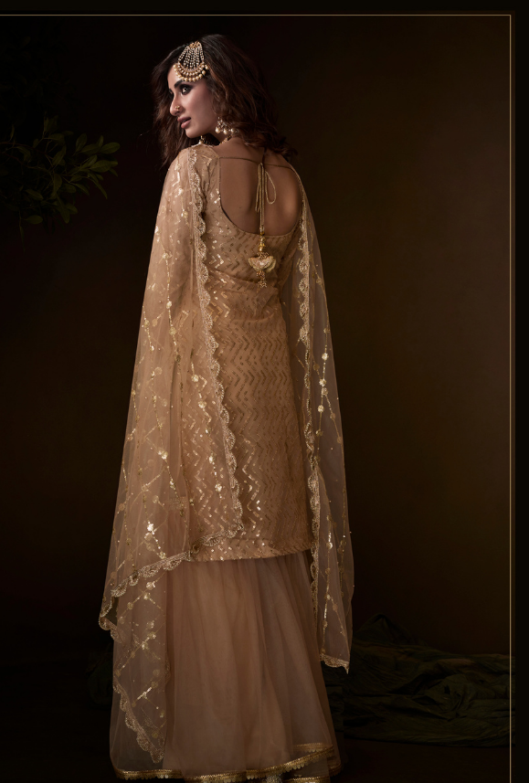 Beige Sharara Suit