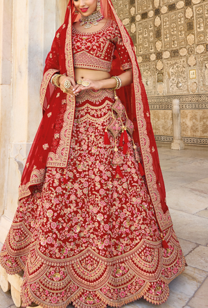 Red Bridal Lehenga