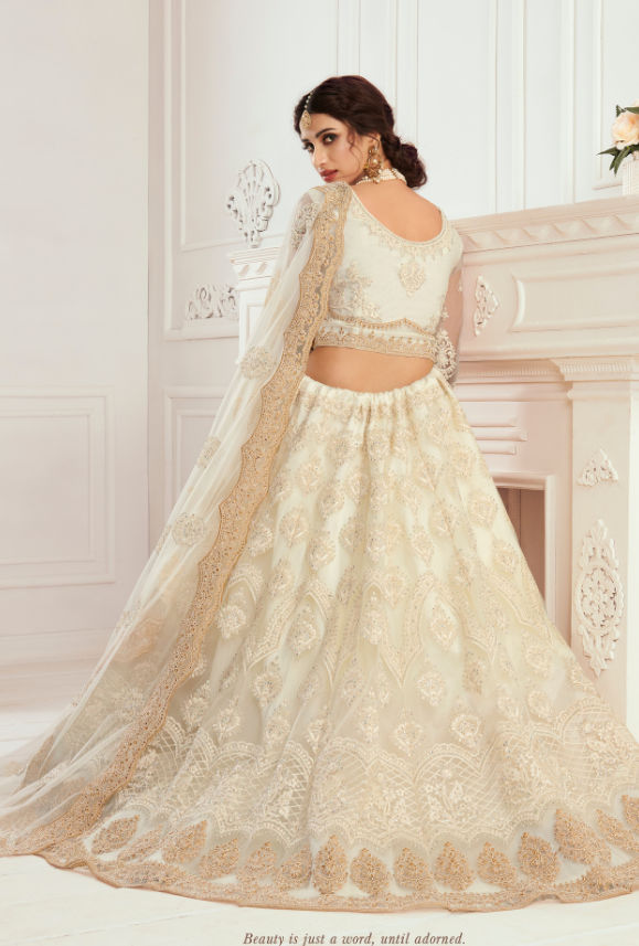 Cream Lehenga Choli