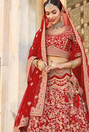 Red Bridal Lehenga