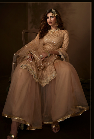 Beige Sharara Suit