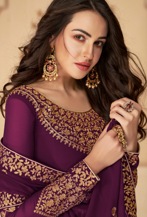 Purple Anarkali Suit