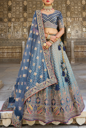 Blue Bridal Lehenga