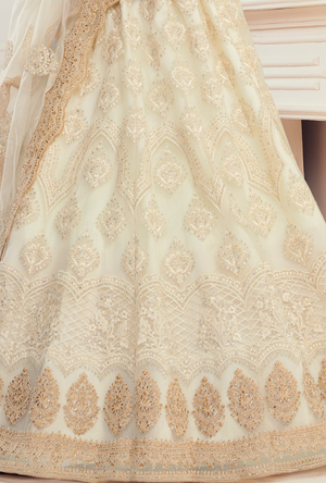 Cream Lehenga Choli