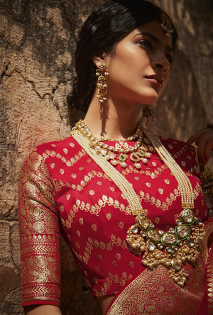 Red Designer Saree