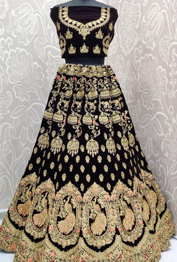 Dark Navy Blue Bridal Lehenga Choli