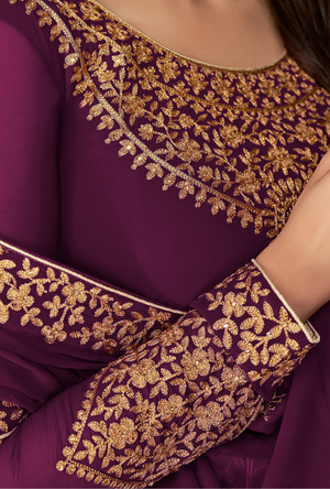 Purple Anarkali Suit