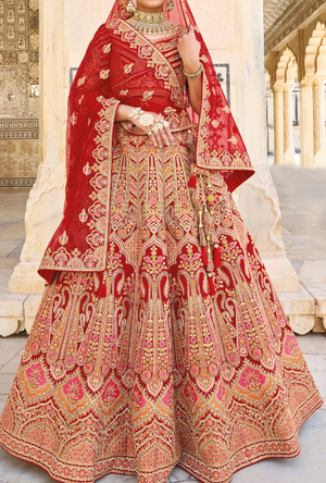 Red Bridal Lehenga