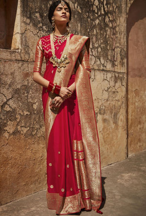 Red Designer Saree