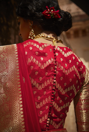 Red Designer Saree