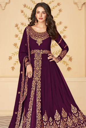 Purple Anarkali Suit