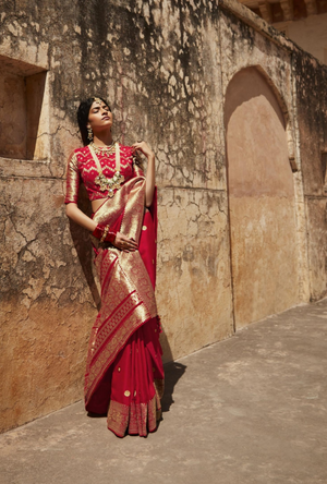 Red Designer Saree