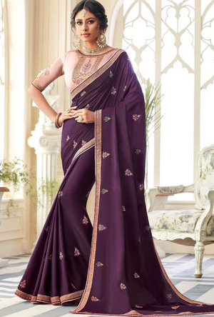 Purple Silk Saree