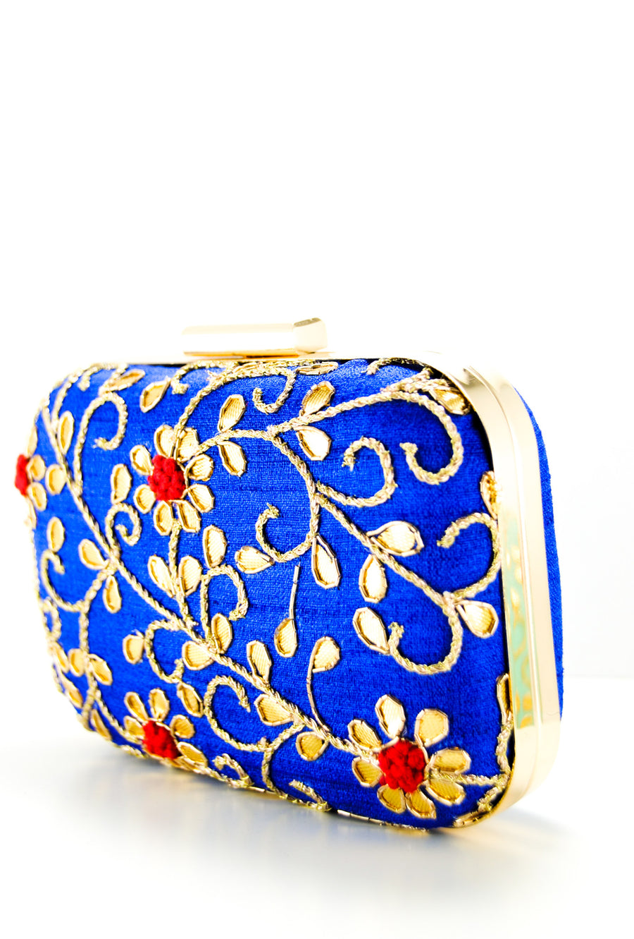 Royal Blue Gotta Patti Clutch - Desi Royale