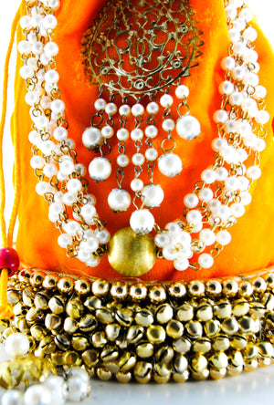 Yellow Wedding Potli bag - Desi Royale