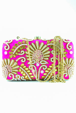 Pink bridal Clutch - Desi Royale