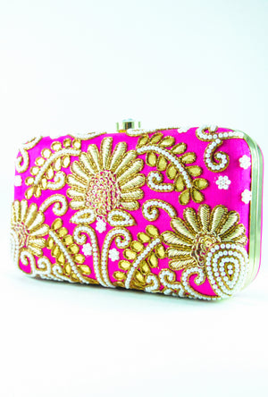 Pink bridal Clutch - Desi Royale