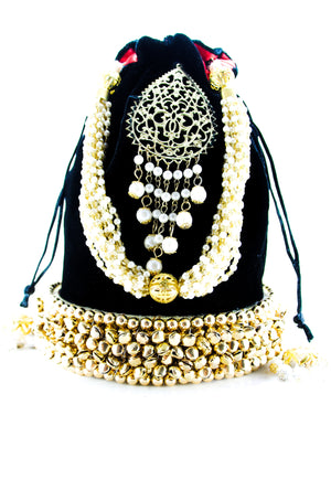 Black Wedding Potli bag - Desi Royale