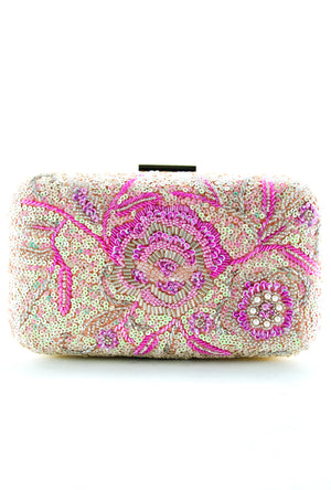 Floral pink Clutch - Desi Royale