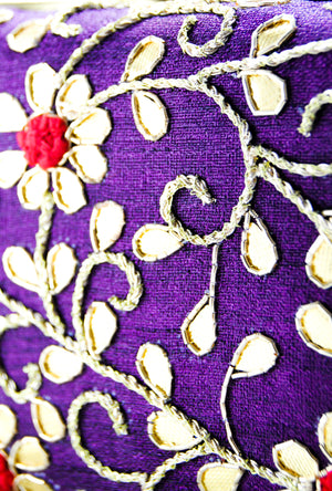 Purple Samsara Gotta Patti Clutch - Desi Royale