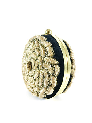 Gold Flower Clutch - Desi Royale