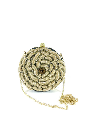 Gold Flower Clutch - Desi Royale