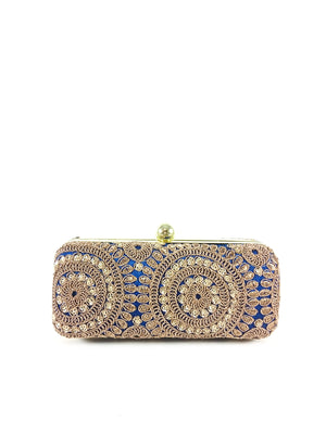 Blue Mandala Clutch - Desi Royale