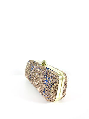 Blue Mandala Clutch - Desi Royale