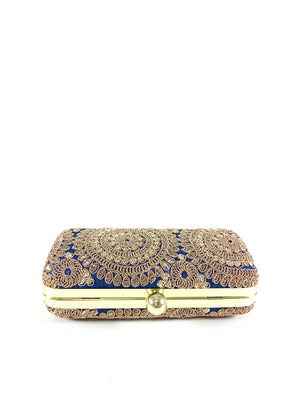 Blue Mandala Clutch - Desi Royale