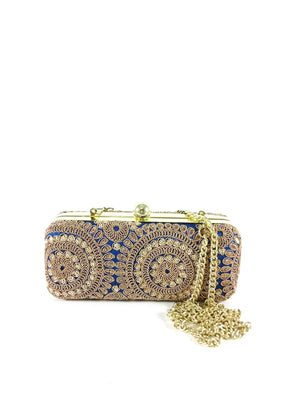 Blue Mandala Clutch - Desi Royale