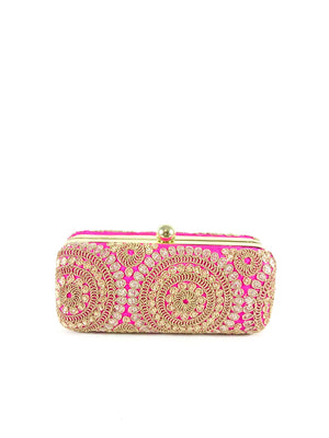 Pink Mandala Clutch - Desi Royale