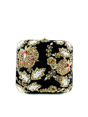 Black Zardozi clutch - Desi Royale