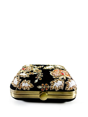 Black Zardozi clutch - Desi Royale